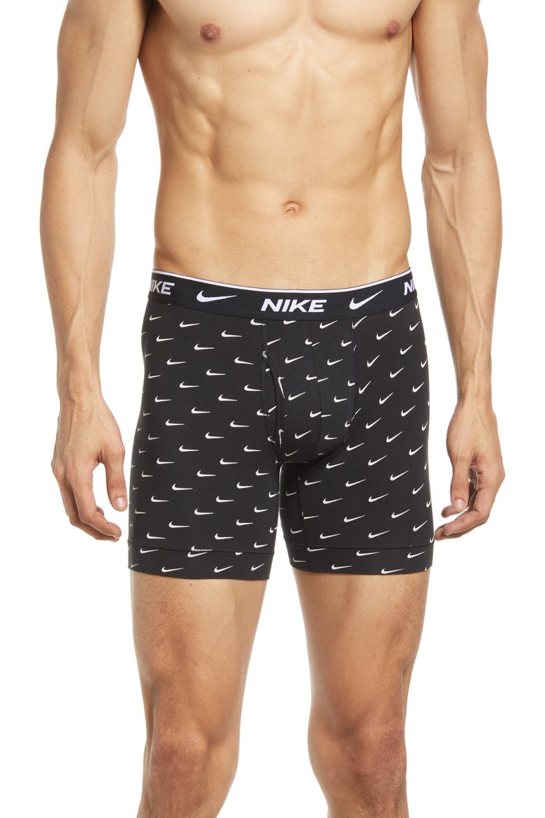 Dri-FIT Essential Assorted 3-Pack Stretch Cotton Boxer Briefs, Alternate, color, SWOOSH PRINT