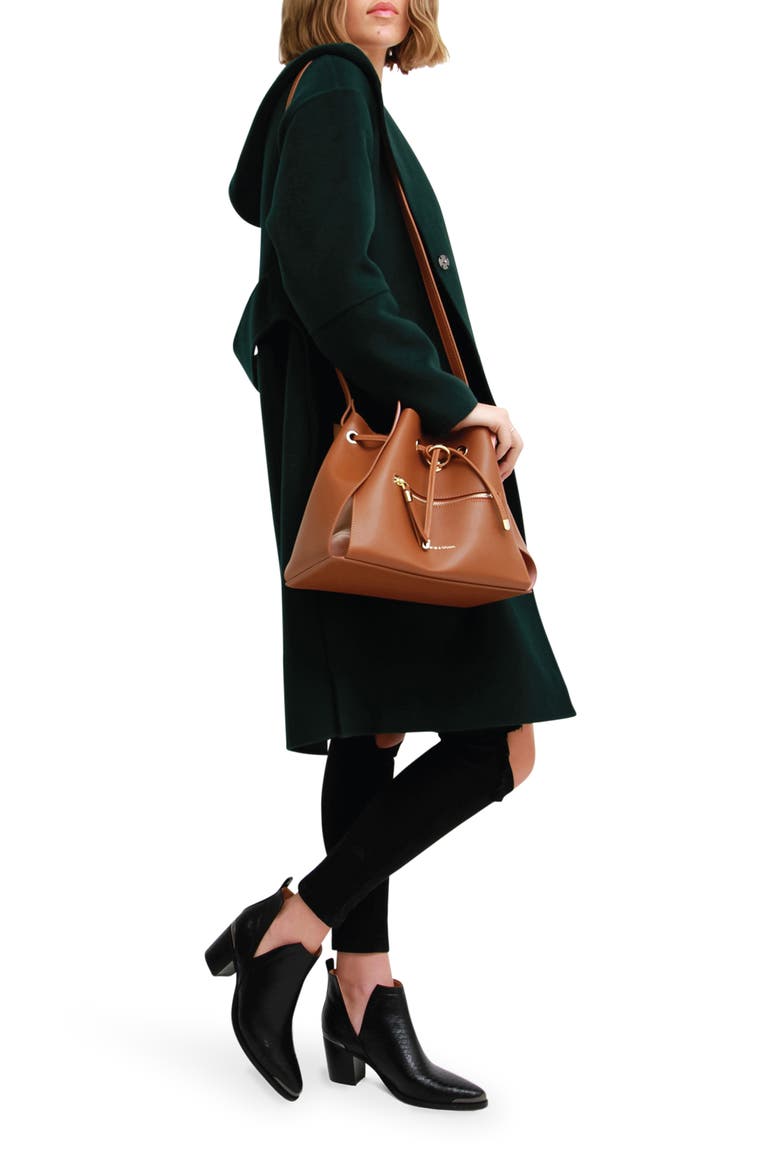 Walk This Way Hooded Wool Blend Coat, Alternate, color, DARK GREEN