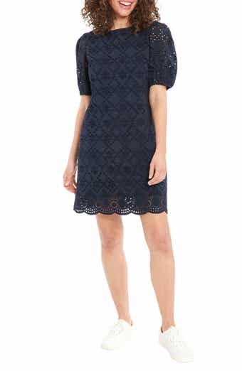 London Times Embroidered Eyelet Shift Dress