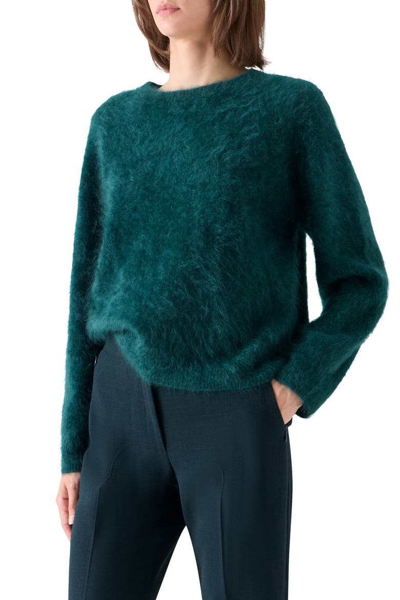Cloud Brushed Cashmere Sweater, Alternate, color, FOREST GREEN