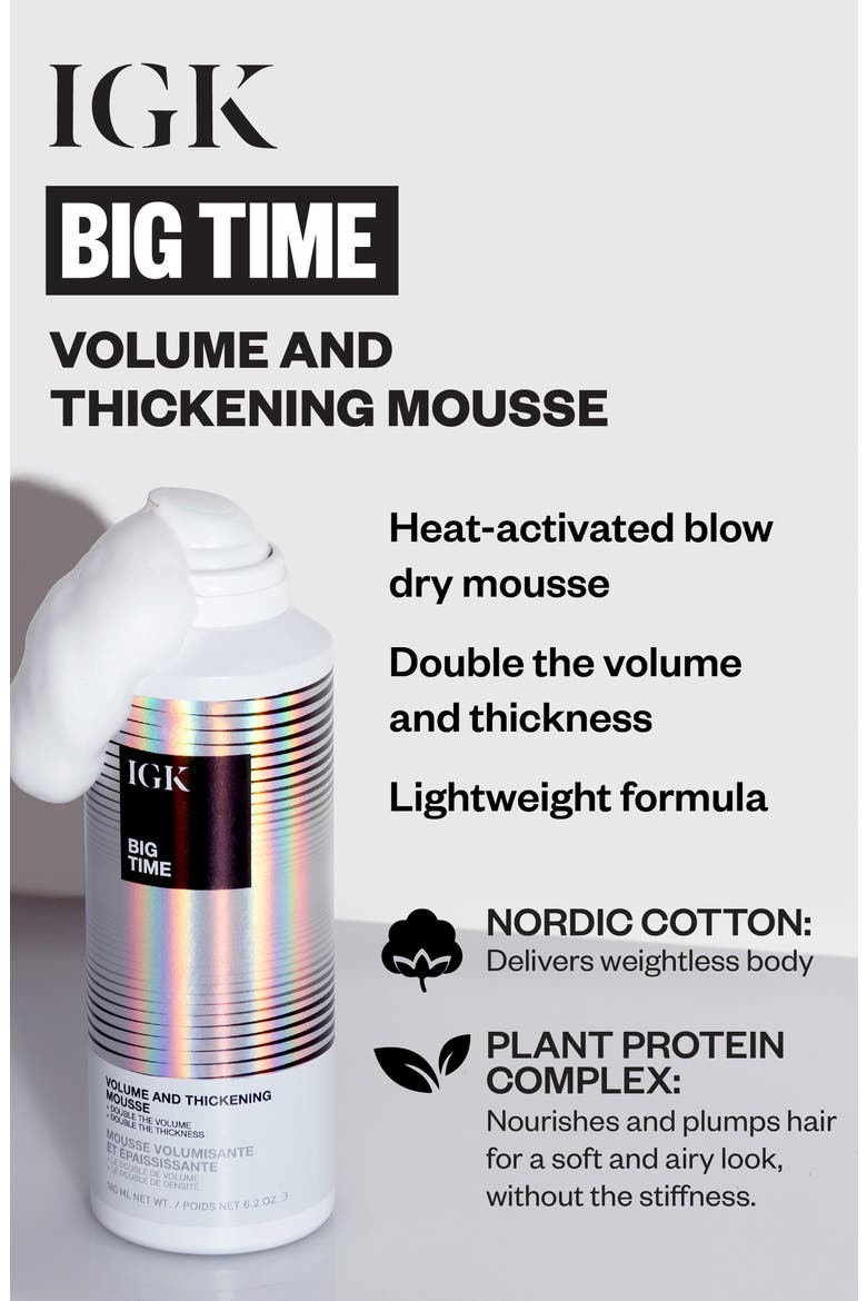Big Time Volume & Thickening Hair Mousse, Alternate, color, NO COLOR