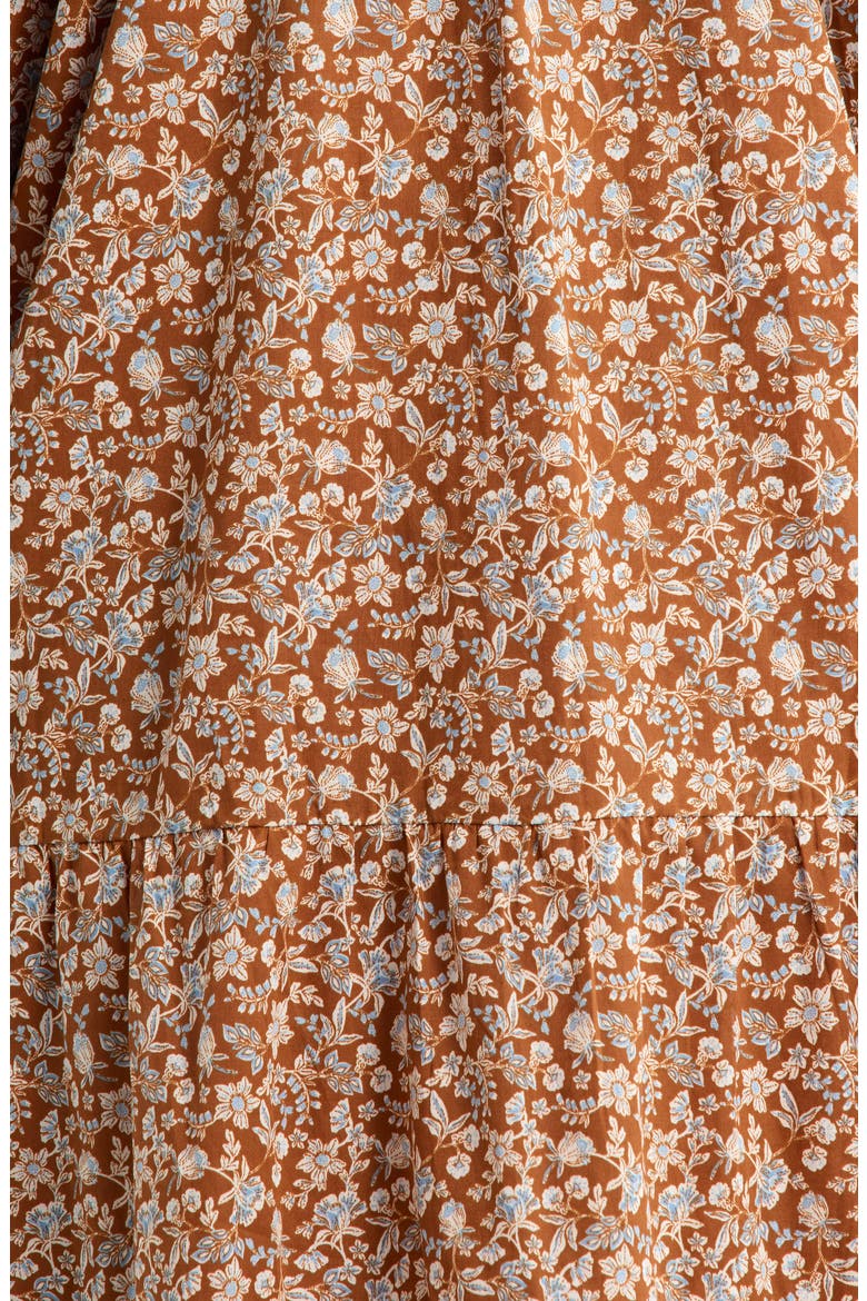 Ramsey Ditsy Floral Print Long Sleeve Minidress, Alternate, color, BROWN-MULT
