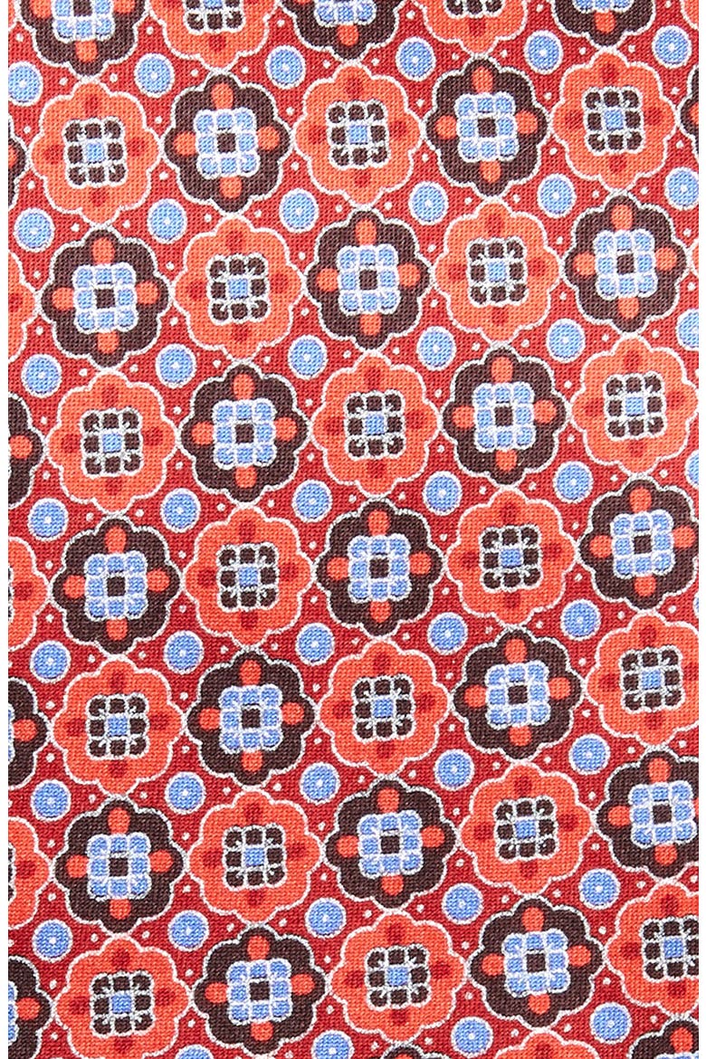 Medallion Silk Tie, Alternate, color, RED