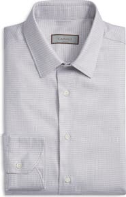 Canali Regular Fit Microcheck Dress Shirt