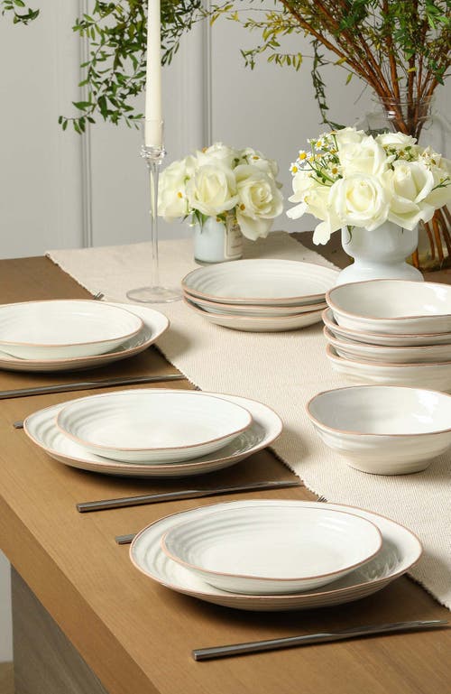 Stone Lain Nami Stoneware 12-piece Dinnerware Set In White