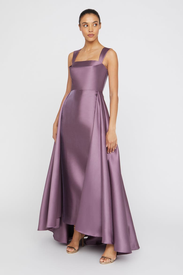 Zendaya Mikado Square-Neck Gown, Alternate, color, Chrome Lavender