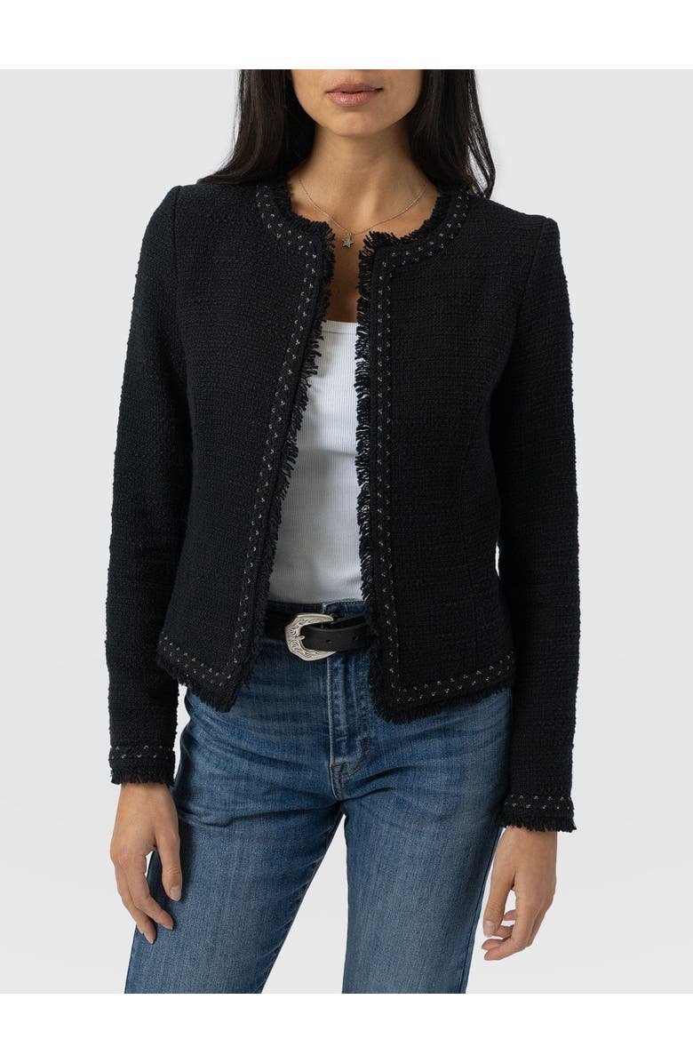 Saint + Sofia Rayner Jacket, Alternate, color, Black Bouclé