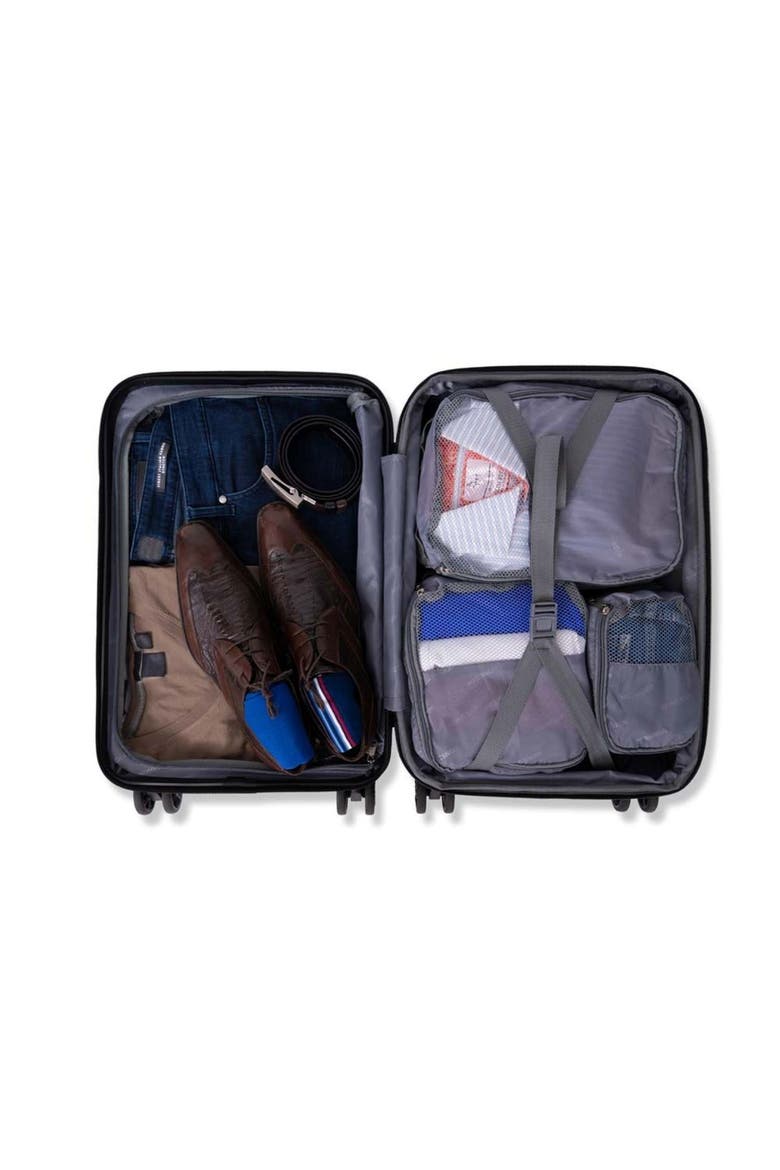 New York Elite 3 Piece Set (20"/24"/28") Lightweight Expandable Luggage Set + 3 Packing Cubes, Alternate, color, Blush Pink