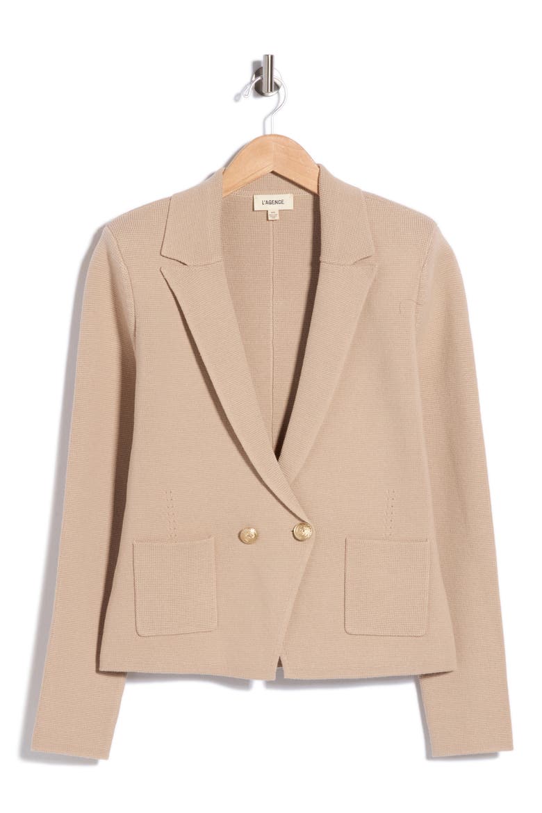 Sofia Knit Blazer, Main, color, PALE KHAKI