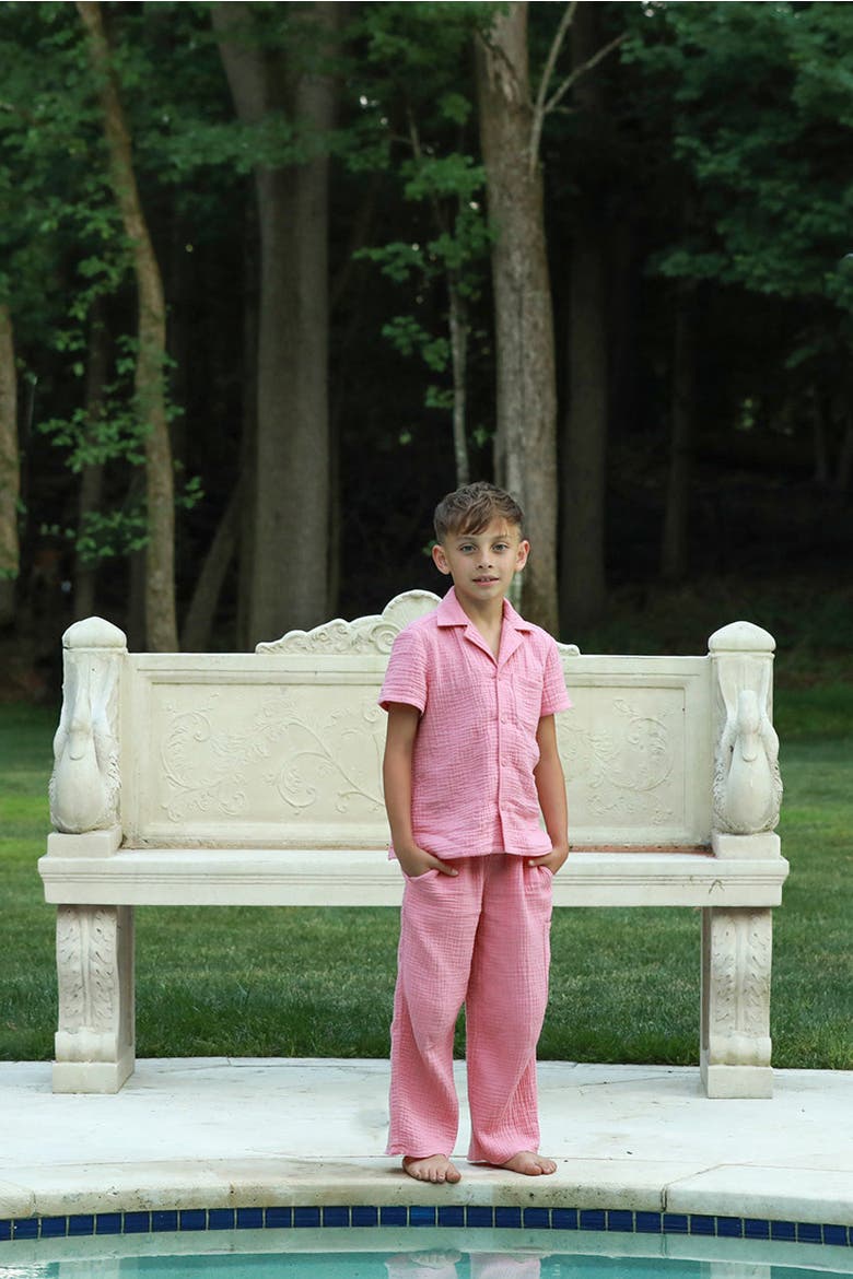 Organic Cotton Waffle Pant, Alternate, color, Mauve Glow