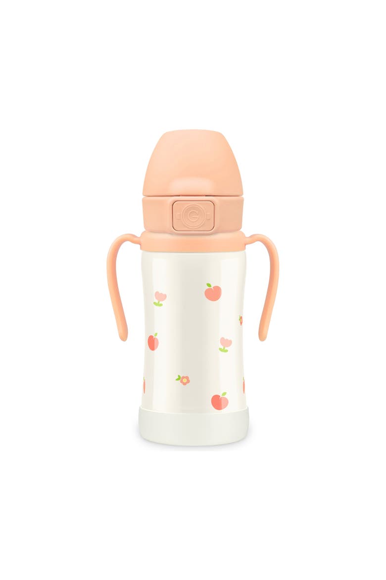 Stainless Steel Straw Cup with Flip Top 10oz, Main, color, Flower-Coral