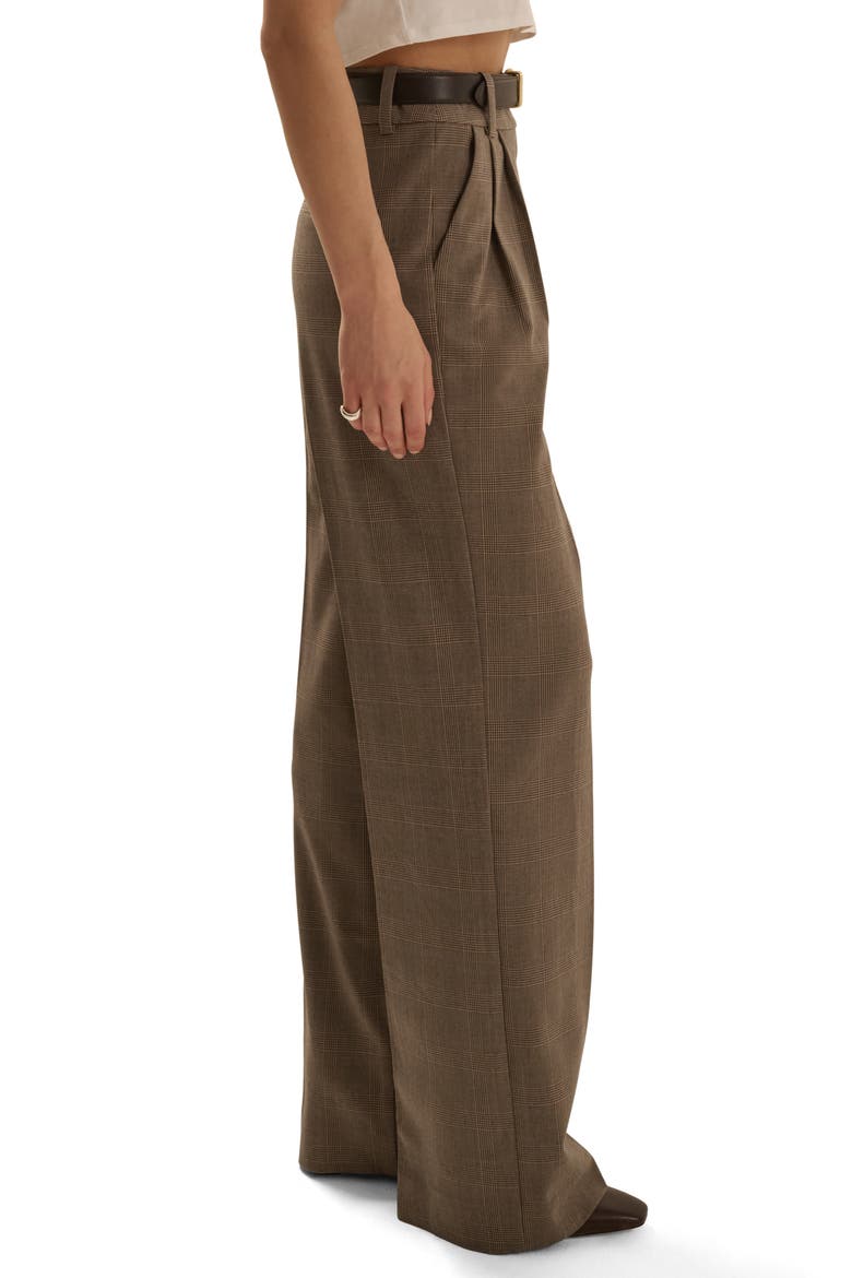 The Favorite Plaid High Waist Wide Leg Pants, Alternate, color, JAVA PLAID