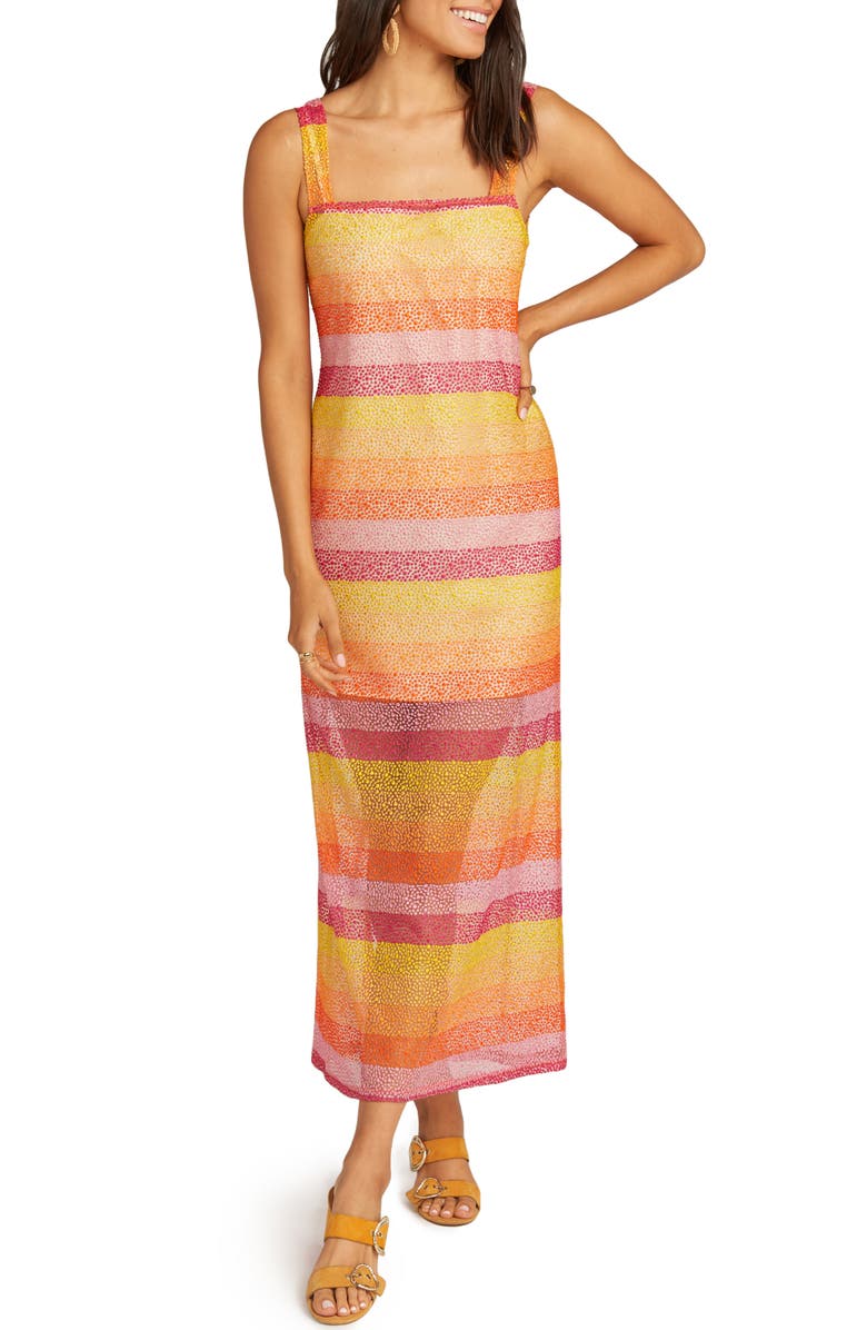 Show Me Your Mumu Harlowe Velvet Burnout Stripe Maxi Dress, Main, color, 