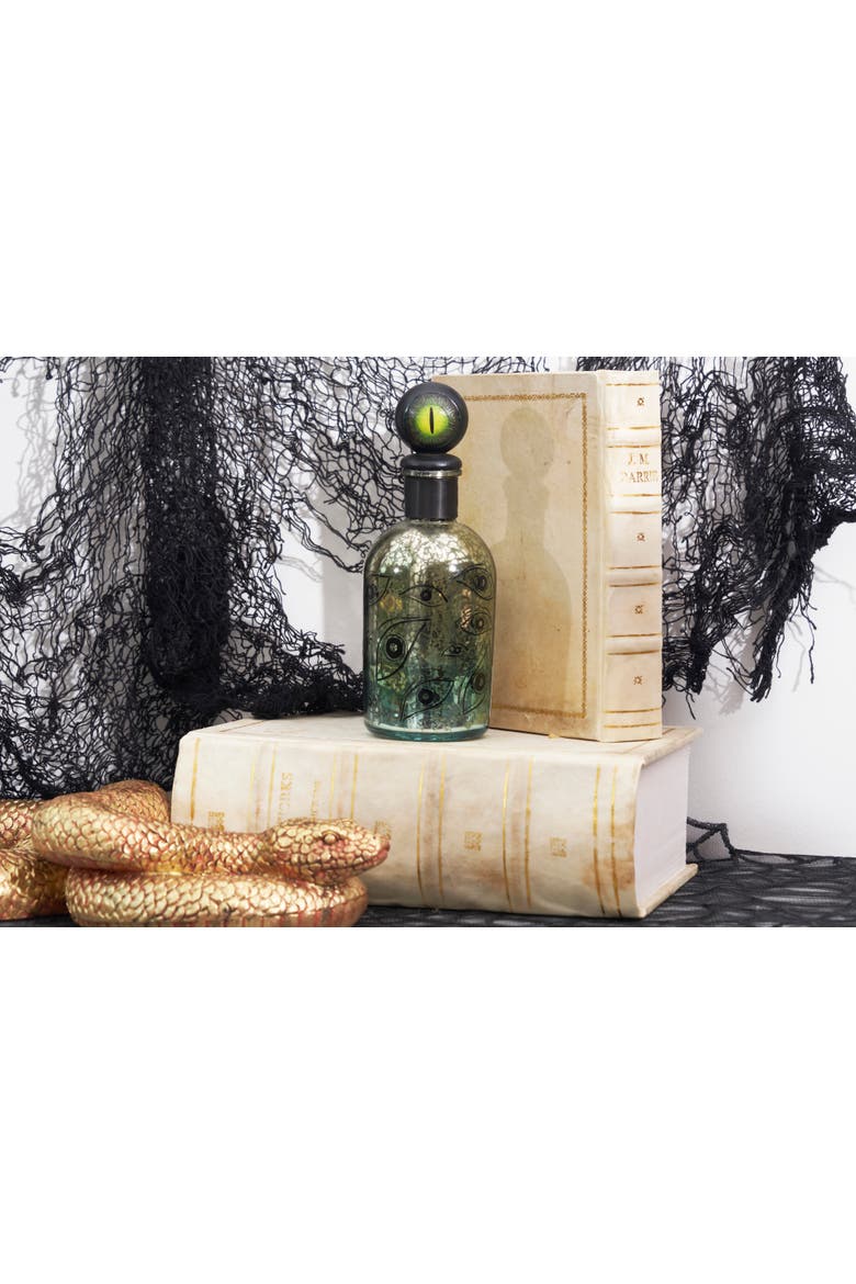 Blue & Black Glass Snake Eye Halloween Bottle Vial 7", Alternate, color, Green