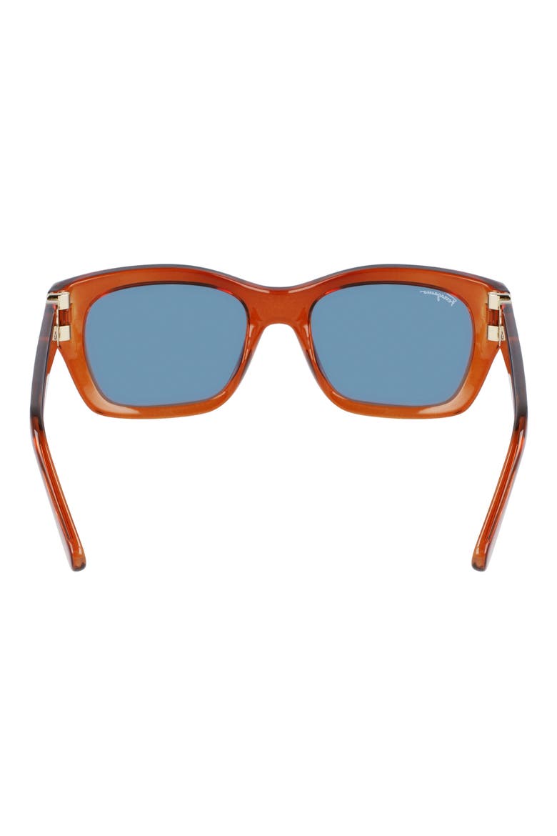 53mm Rectangular Sunglasses, Alternate, color, CRYSTAL CARAMEL/ PETROL