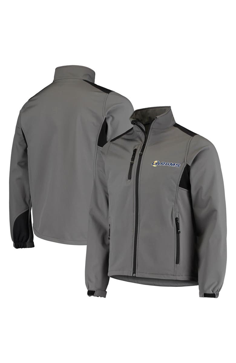 DUNBROOKE Men's Dunbrooke Charcoal Los Angeles Rams Circle Softshell Fleece Full-Zip Jacket, Alternate, color,