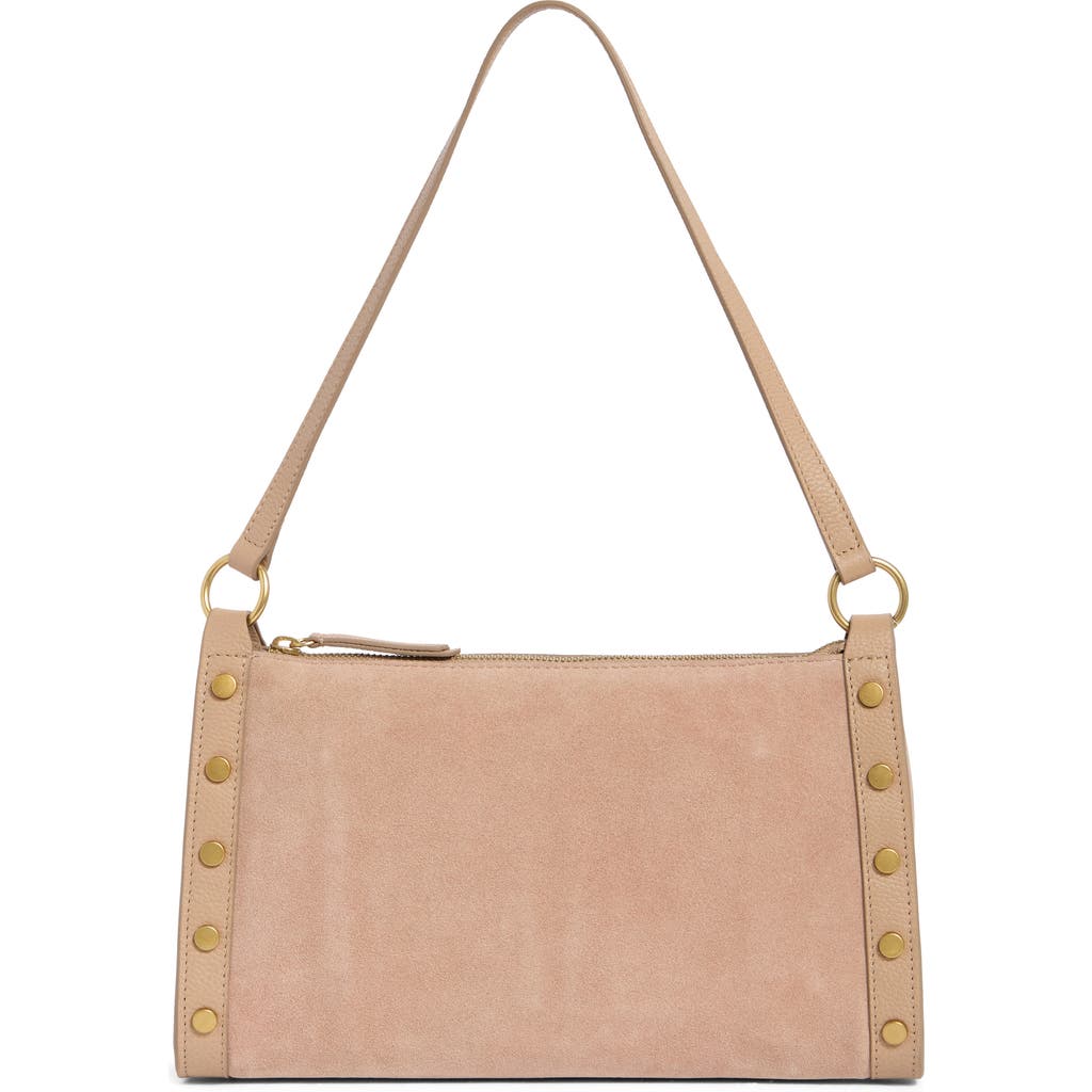 Vince Camuto Lisha Studded Leather Shoulder Bag In Neutral