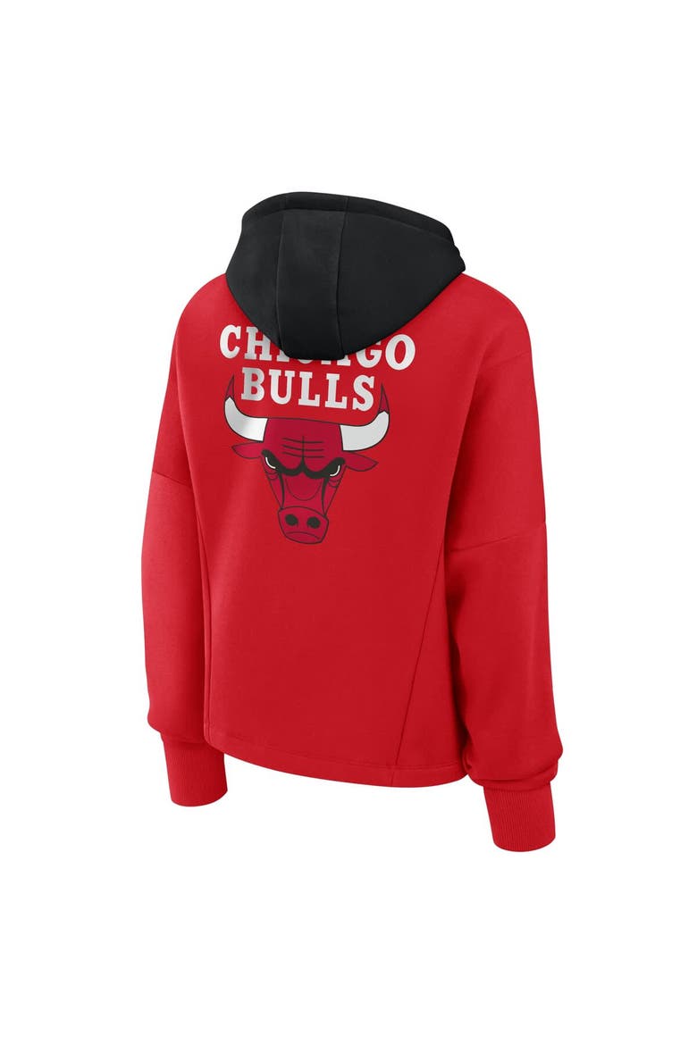 Women's Fanatics  Athletic Red Chicago Bulls Post Up Boxy Pullover Hoodie, Alternate, color, Athletic Red