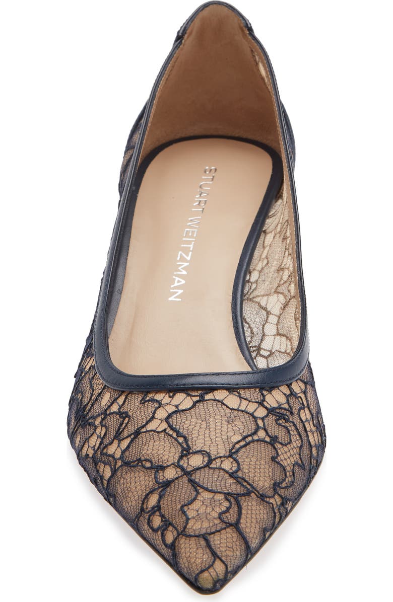 Stuart Weitzman Stuart Power 50 Pump, Alternate, color, Navy Lace