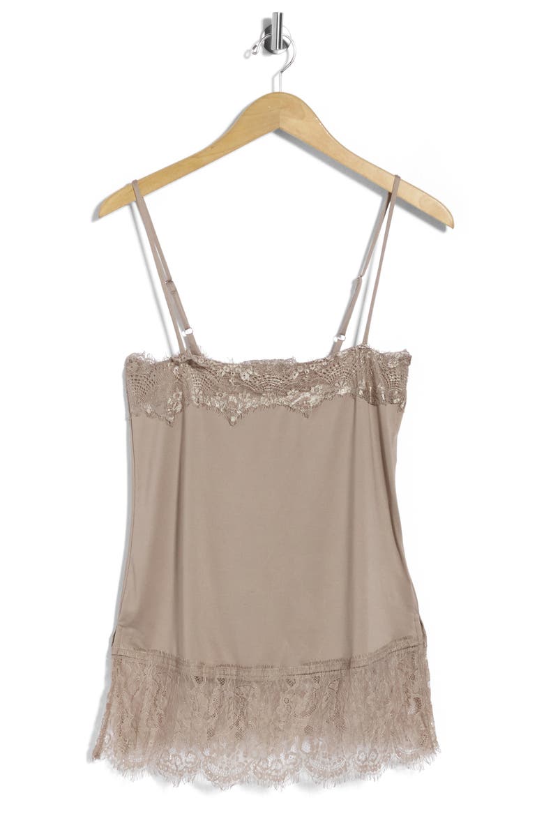 Lace-Trimmed Tunic Camisole, Alternate, color, TAUPE