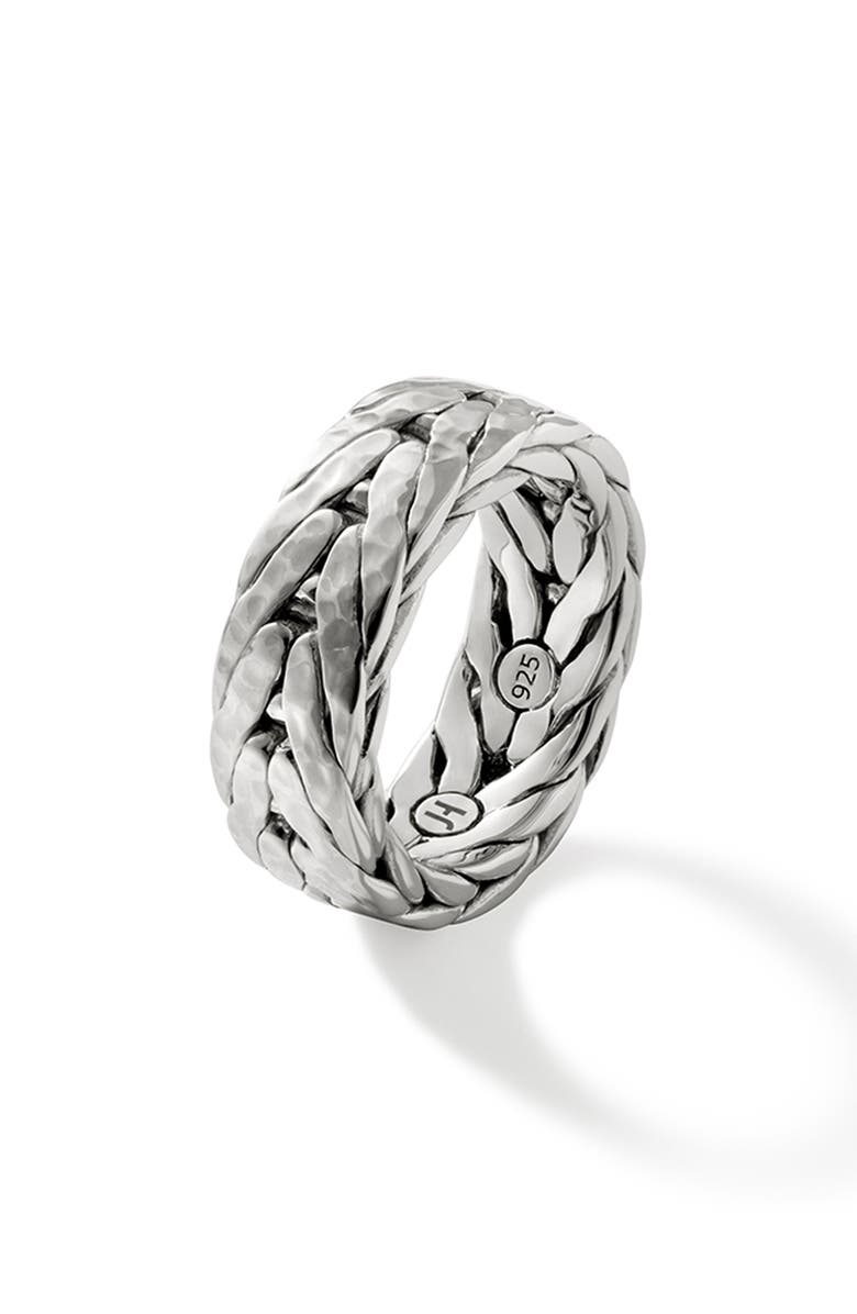 John Hardy Hammered Silver Chain Band Ring, Alternate, color, 