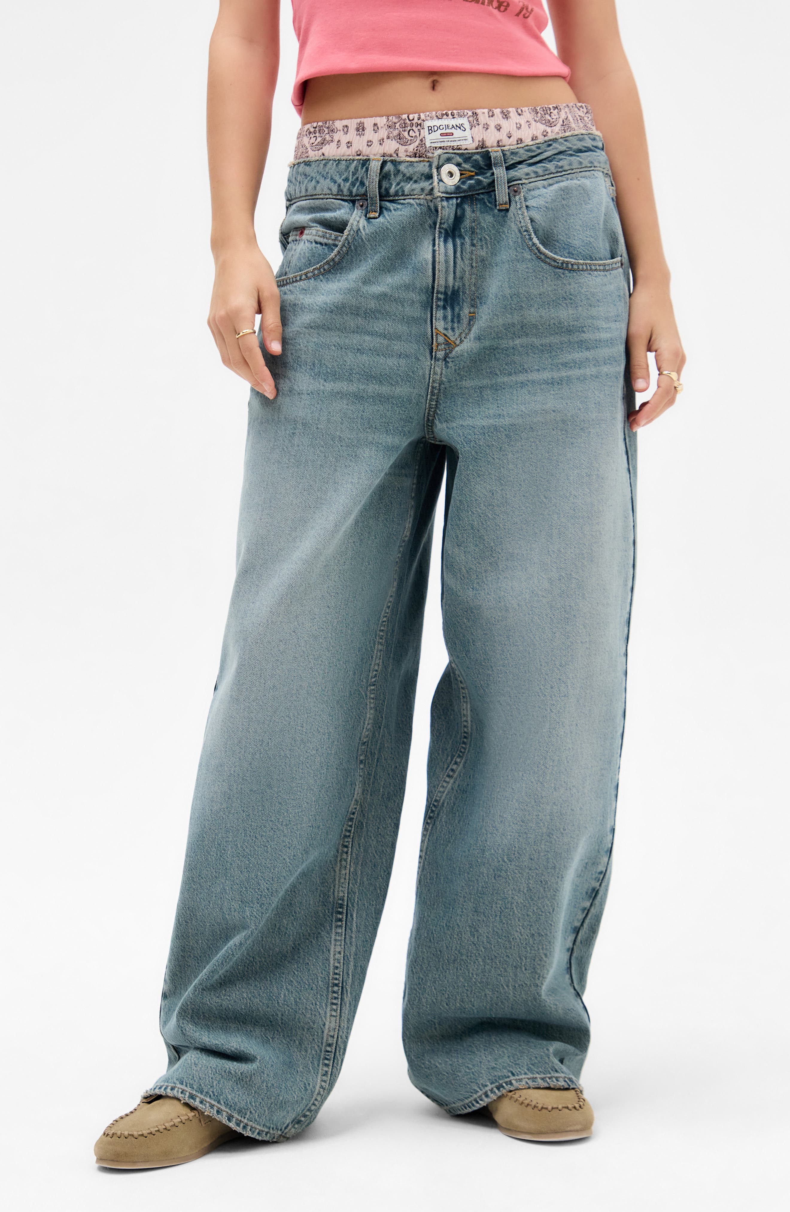 BDG Urban Outfitters Jaya Bandana Boxer Wide Leg Jeans