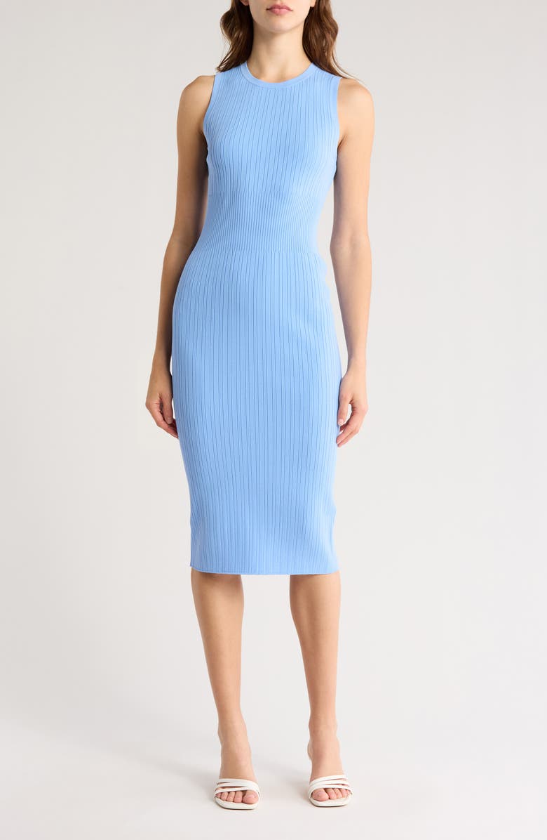 Theory Sleeveless Ribbed Midi Sweater Dress, Main, color, 