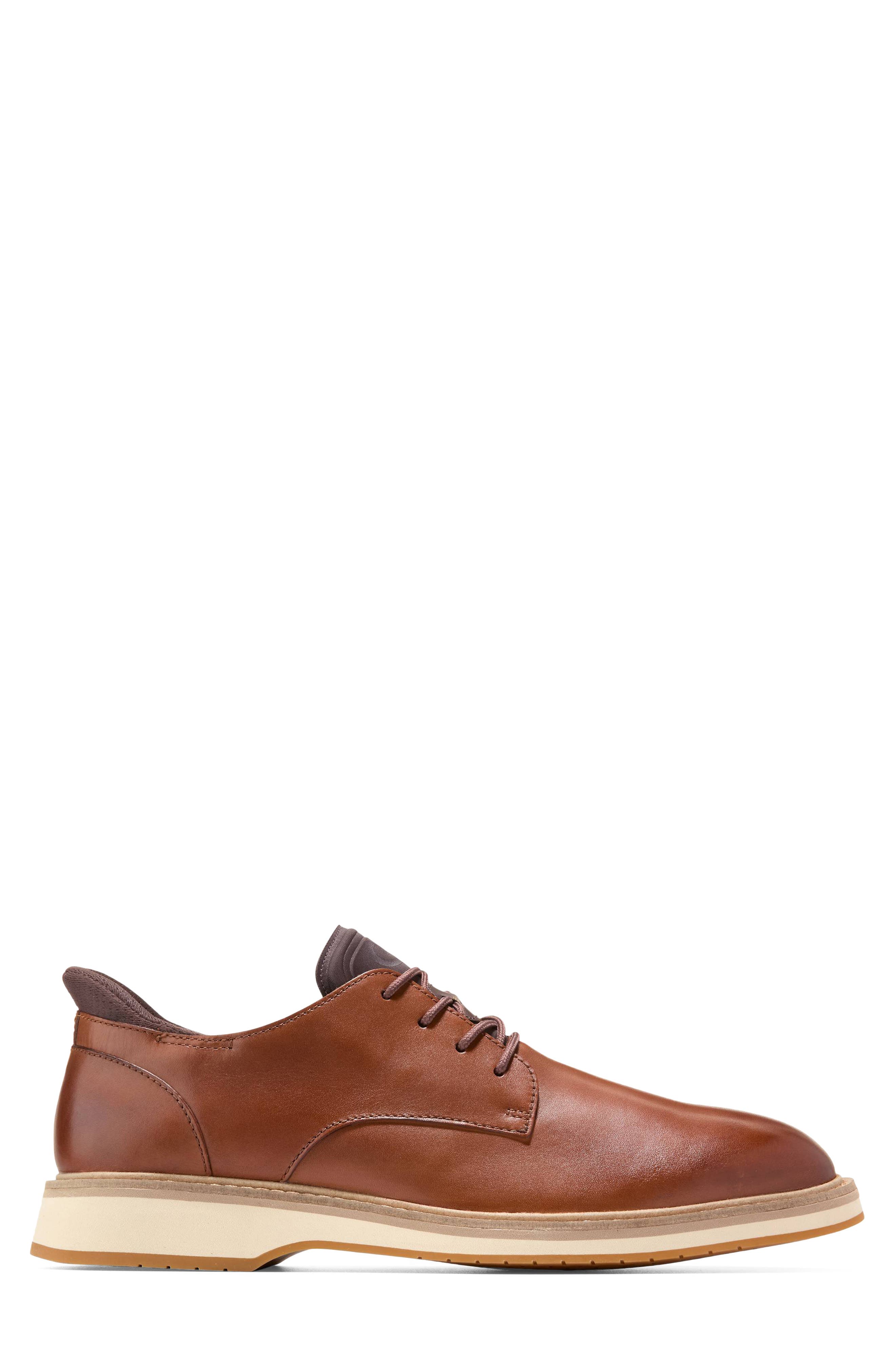 Mansfield Grand Plain Toe Quick-On Oxford, Alternate, color, BRITISH TAN / MADEIRA / ANGORA