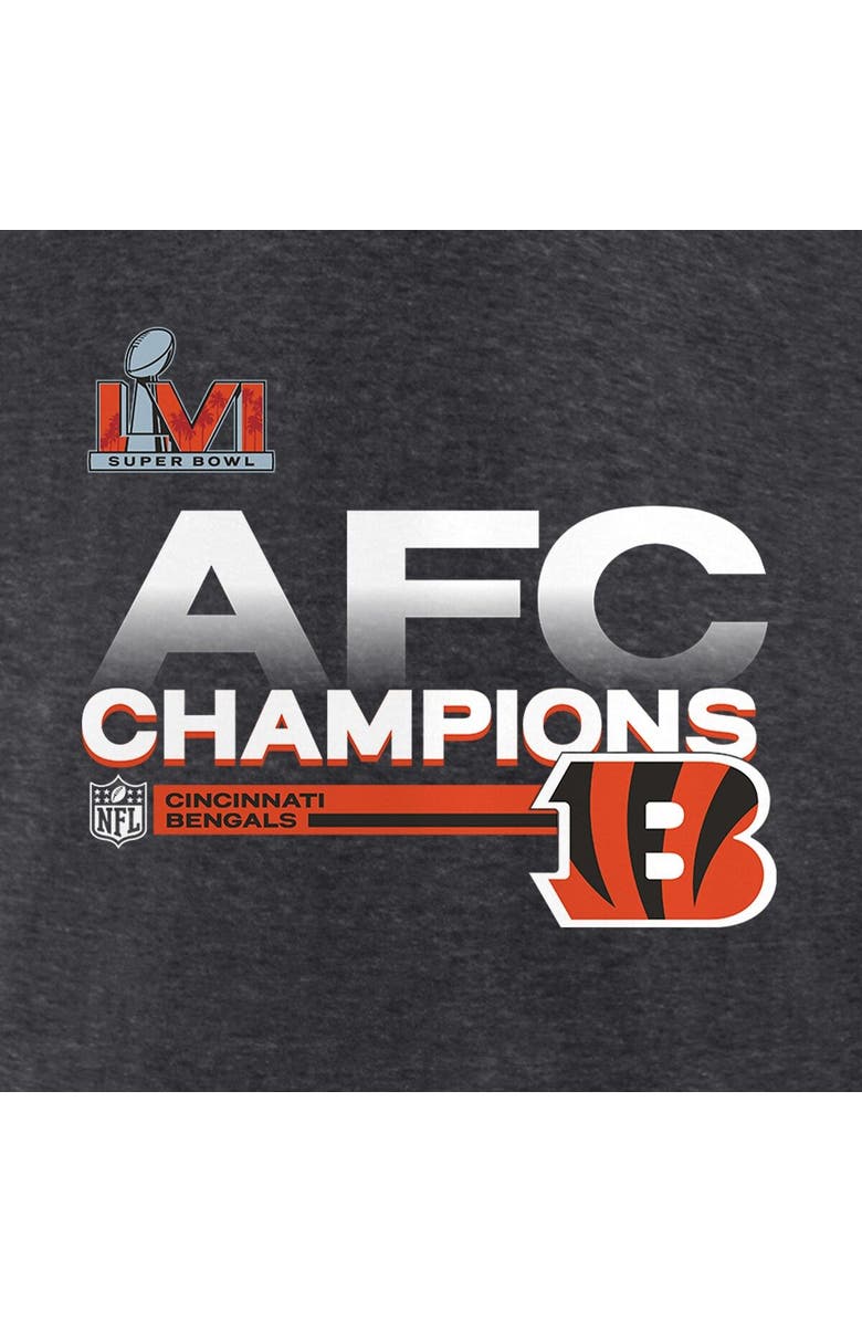 FANATICS Women's Fanatics Branded Heathered Charcoal Cincinnati Bengals 2021 AFC Champions Locker Room Trophy Collection V-Neck T-Shirt, Alternate, color, 