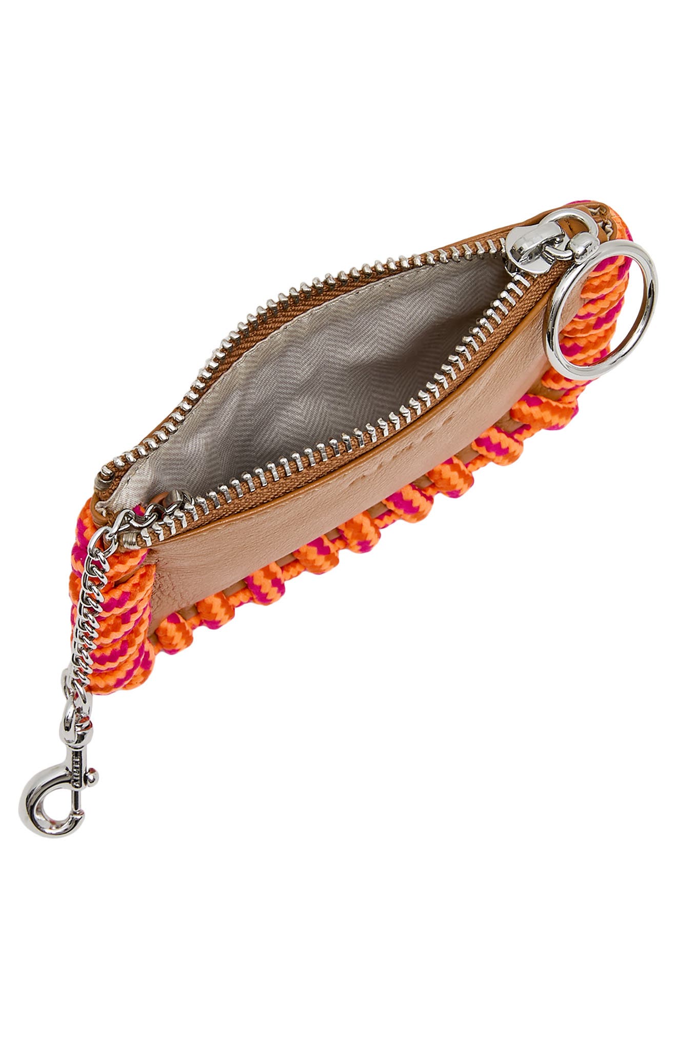 Cord Trim Zip Pouch, Alternate, color, LATTE (ORANGE)