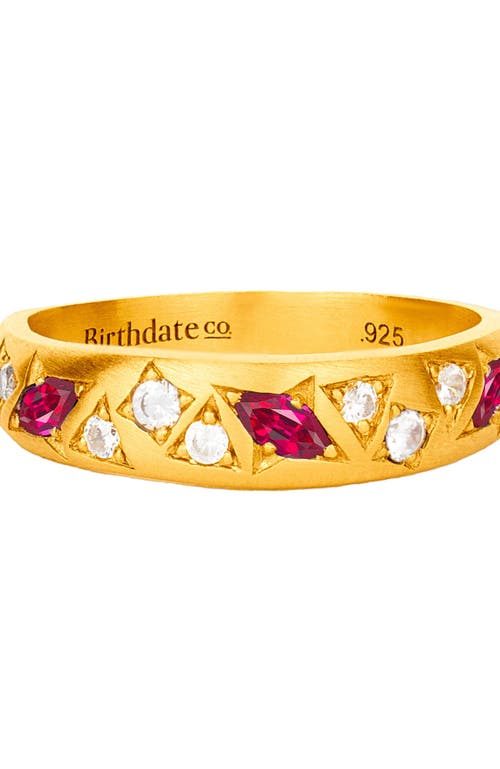 Birthdate Co. The July Birthstone Ring In Gold With Red