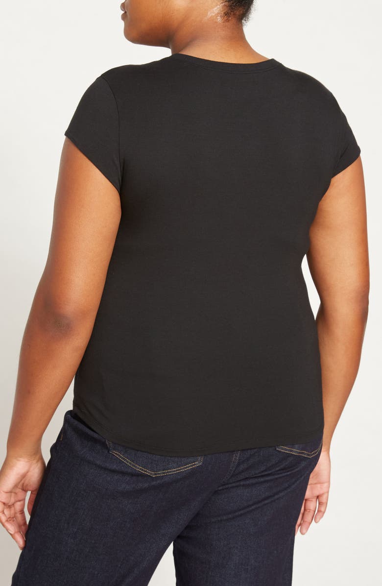 Universal Standard Ashley Cap Sleeve Cotton T-Shirt, Alternate, color, 