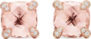 David Yurman Châtelaine® Morganite 18k Rose Gold Stud Earrings with Diamonds