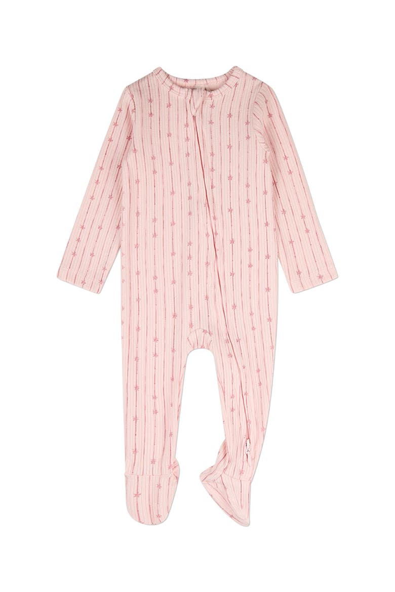 Baby Star Light, Star Bright Pointelle Footie, Main, color, Barely Pink