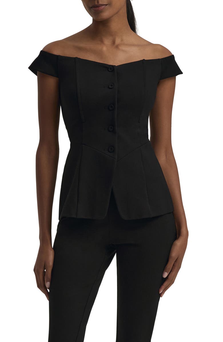 Favorite Daughter The One That I Want Off the Shoulder Top, Main, color, Black