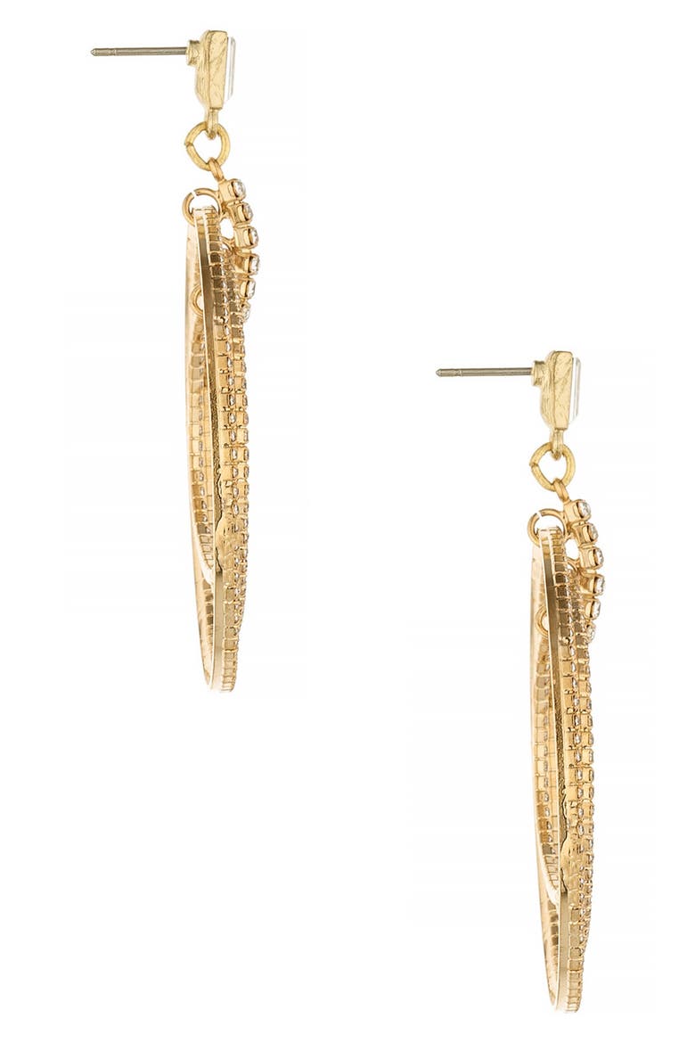 Disco Crystal Earrings, Alternate, color, GOLD