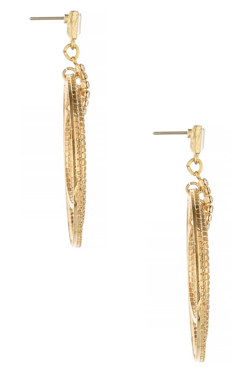 Ettika Disco Crystal Earrings, Alternate, color, Gold