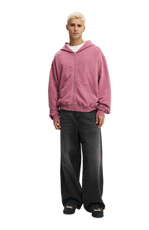Cotton On Cropped Zip Up Hoodie In Pink