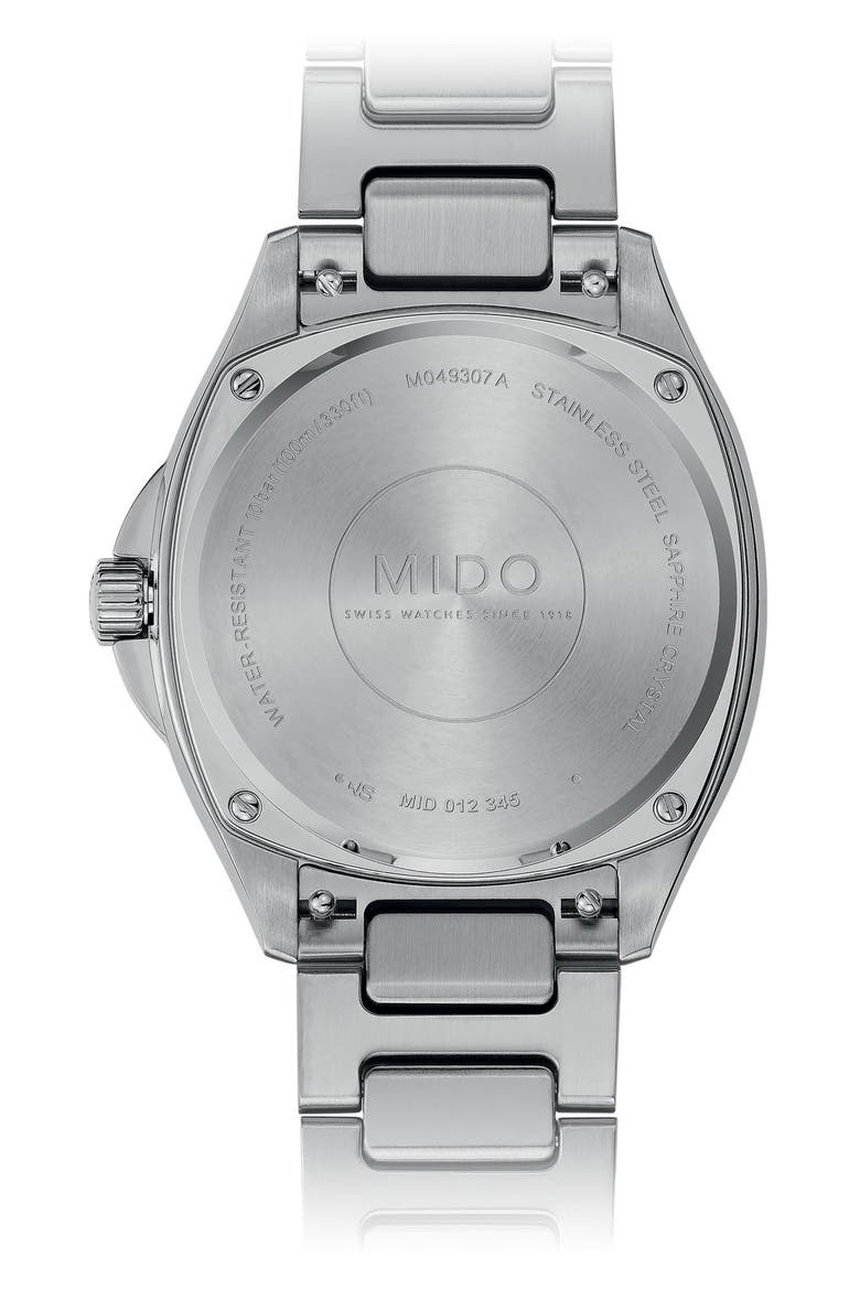 Multifort Diamond Square Automatic Bracelet Watch, 35mm, Alternate, color, BLUE MOTHER OF PEARL