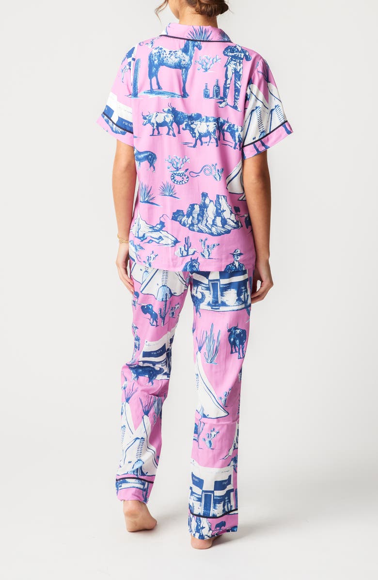 Katie Kime Marfa Toile Cotton Blend Pajamas, Alternate, color, Pink
