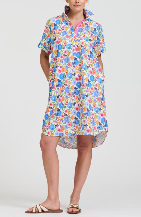 Stripe Popover Poplin Shirtdress