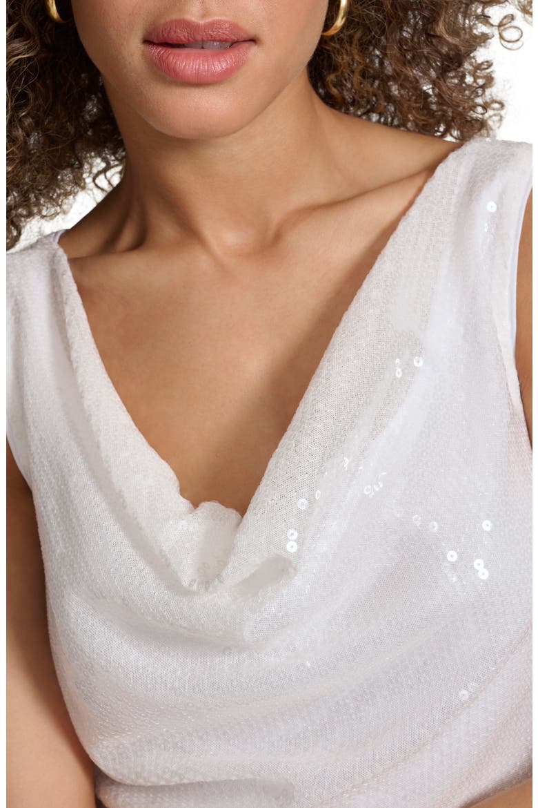 Sequin Mesh Dress, Alternate, color, WHITE