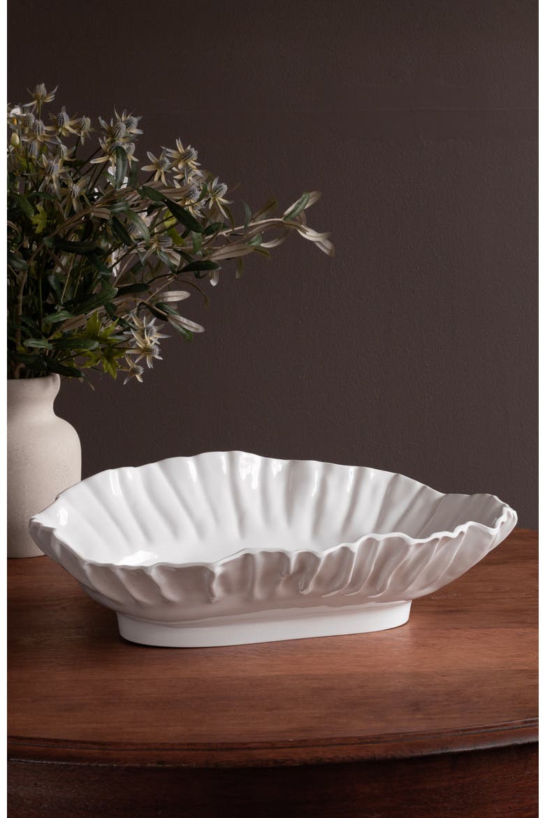 Vida Bloom Large Oval Bowl, Alternate, color, White