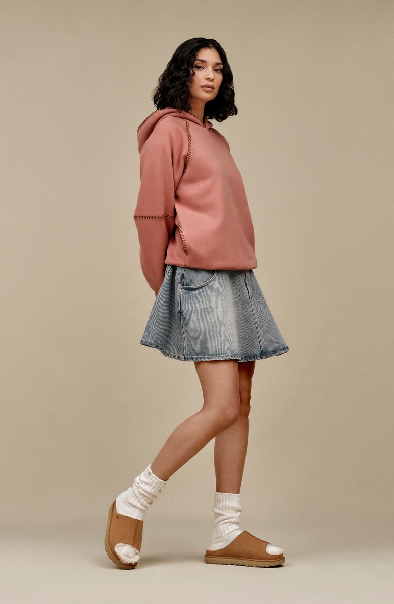 UGG<sup>®</sup> Greenport Genuine Shearling Lined Platform Slide Sandal, Alternate, color, Chestnut