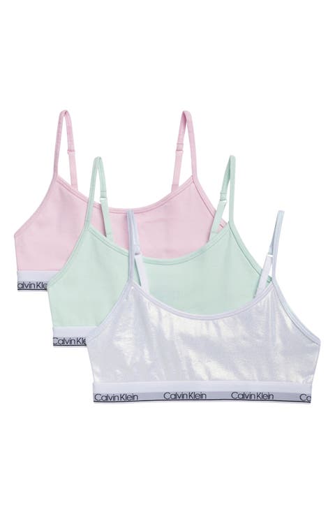 Kids' Assorted 3-Pack Stretch Cotton Bralettes (Big Kid)