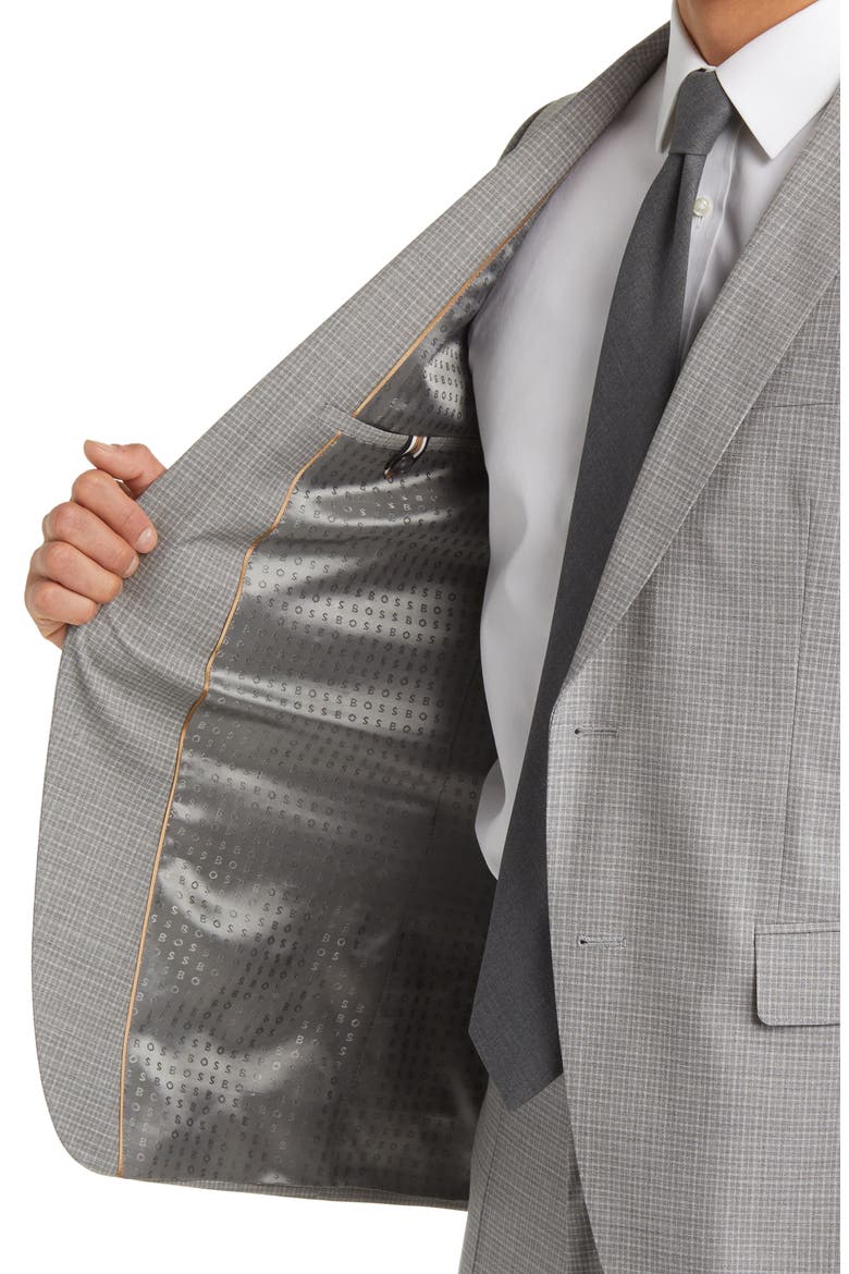 Stretch Virgin Wool Suit, Alternate, color, SILVER