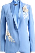 NADINE MERABI Allegra Floral Appliqué Blazer