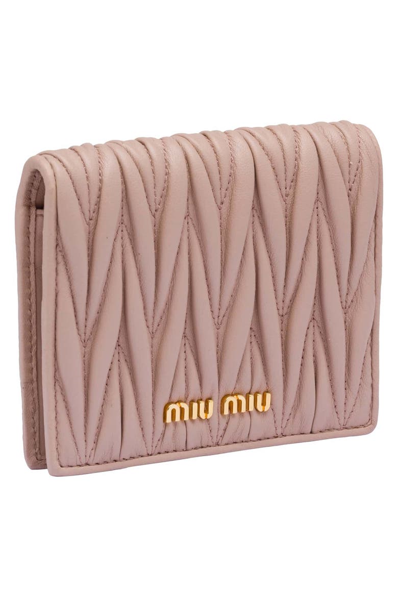 Matelassé Leather Wallet, Alternate, color, CAMMEO