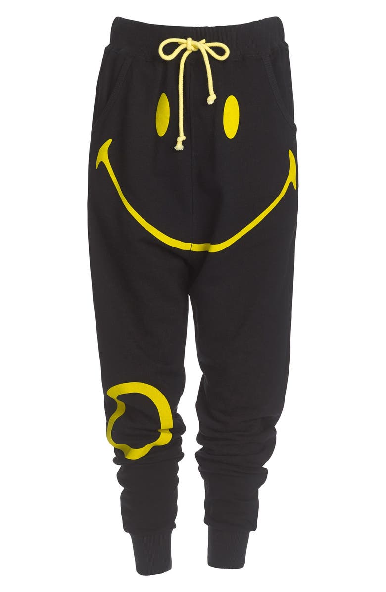 HAPPINESS Smiley Face Sweatpants, Alternate, color,
