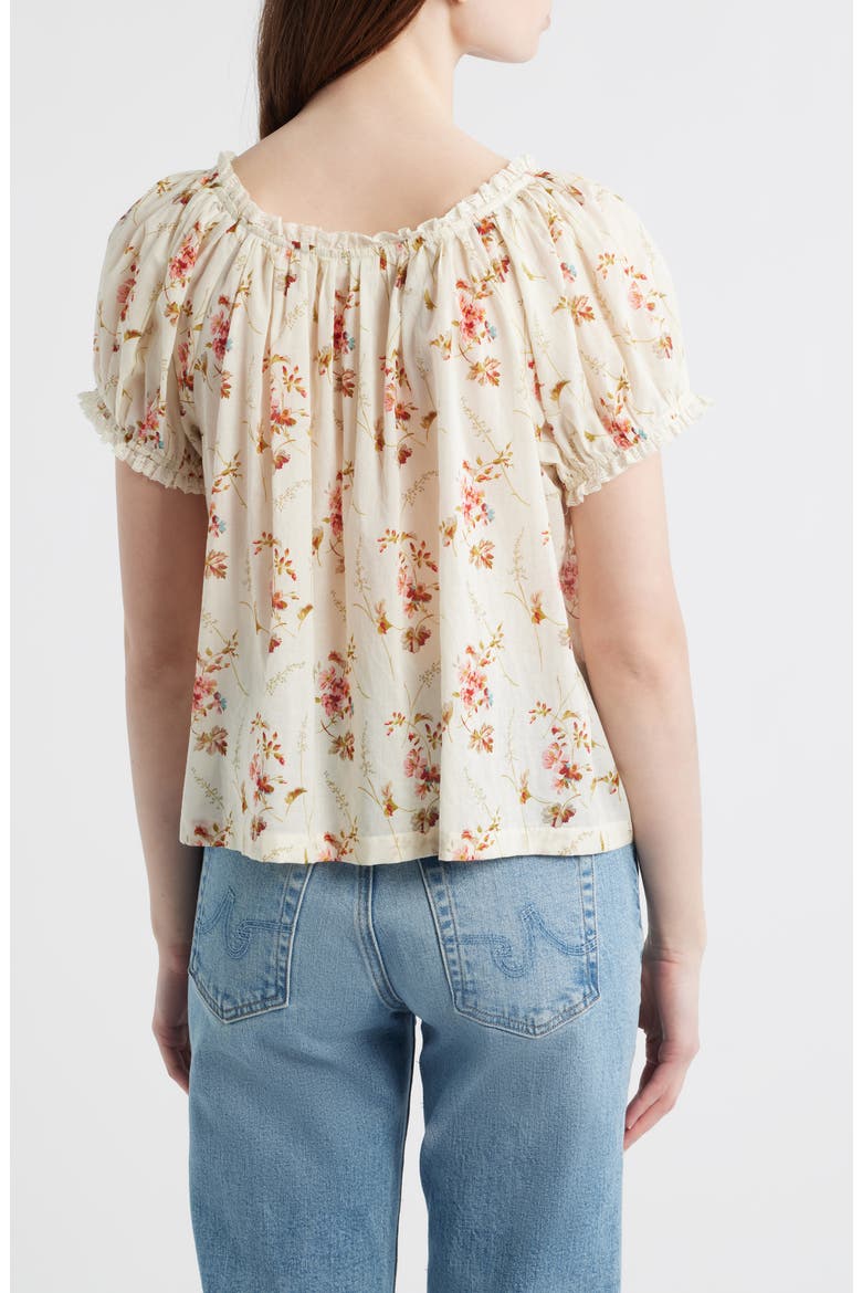 Frederica Floral Embroidered Organic Cotton Voile Top, Alternate, color, BLANC PRARIE ROSE